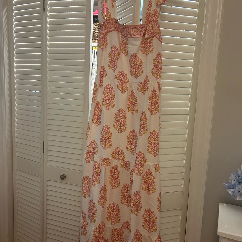Floral Pink and Orange Maxi Dress